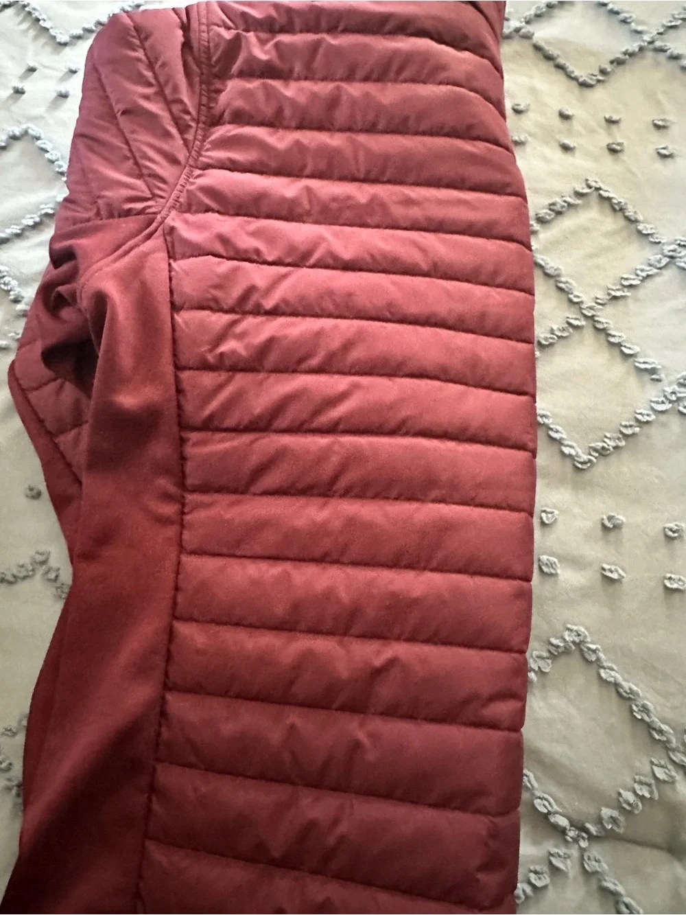 The North Face Burgundy Quilted Puffer Jacket- Burgandy